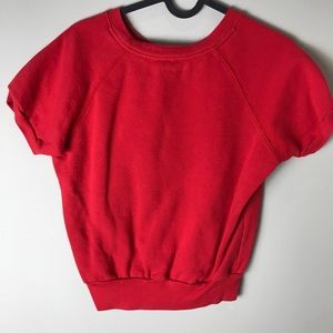 Classic Cropped Red School Sweater